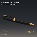 Шариковая ручка  Parker Sonnet Matte Black GT BP с логотипом Фото 3